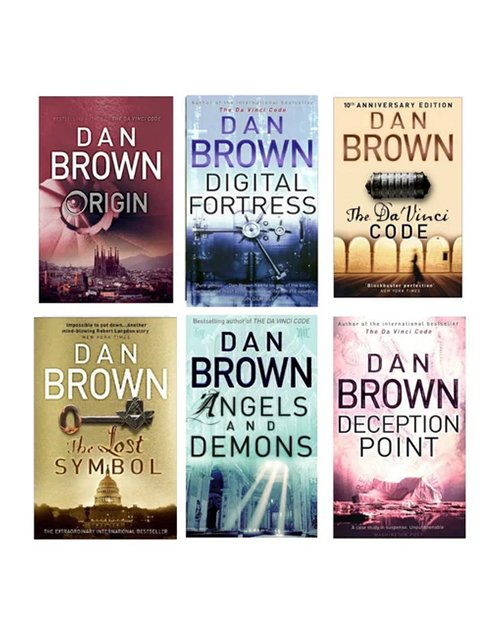 Dan Brown 6-Book Thriller Collection Set | Angels & Demons, Da Vinci Code, Inferno + More (Paperback))