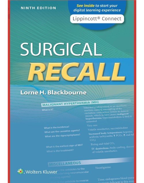 Surgical Recall 9th Edition Book By Lorne Blackbourne: ISBN 9781975152949