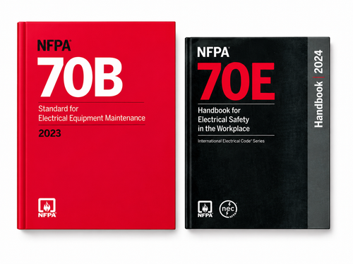 NFPA 70B Standard for Electrical Equipment Maintenance 2023 Edition + NFPA 70E Handbook for Electrical Safety in the Workplace 2024 Edition Combo